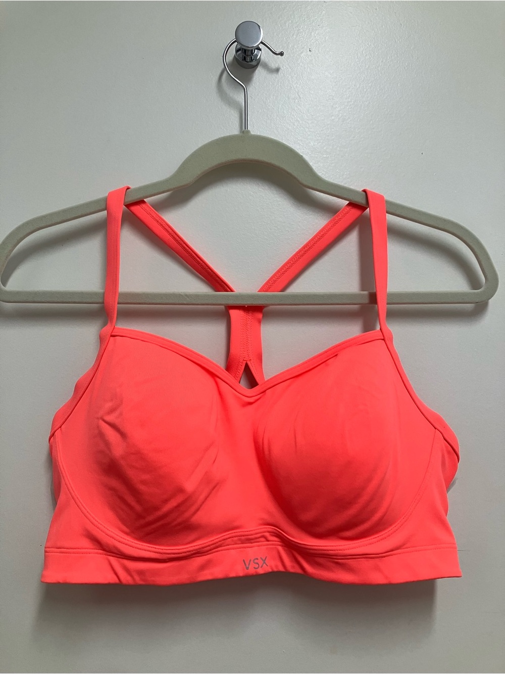Victoria's Secret Neon Coral Padded Racerback Sports Bra